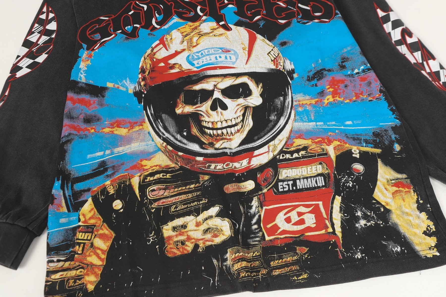 Godspeed Racing Skull Graphic Long-Sleeve T-Shirt — detail