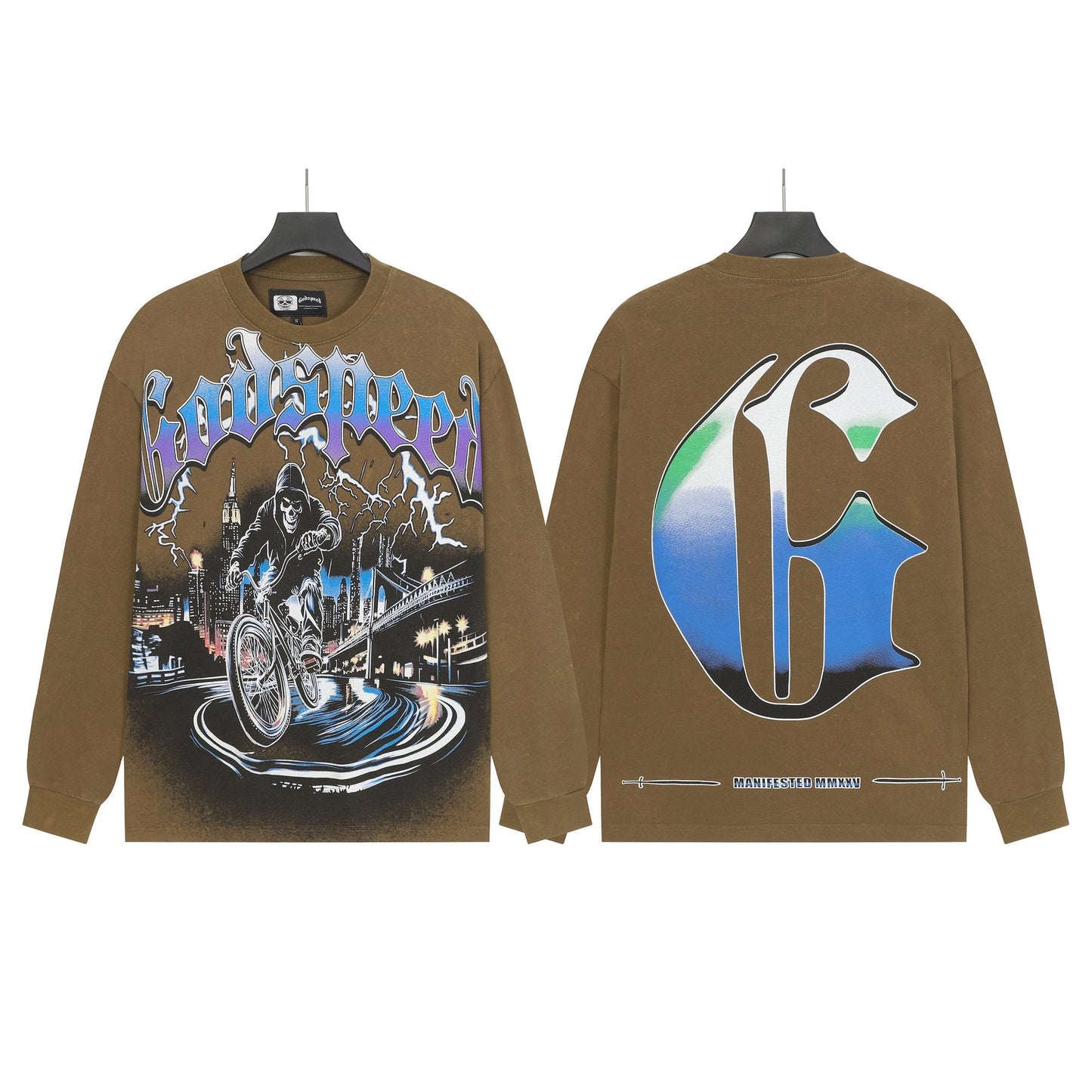 Godspeed Biker City Graphic Long-Sleeve T-Shirt — hero