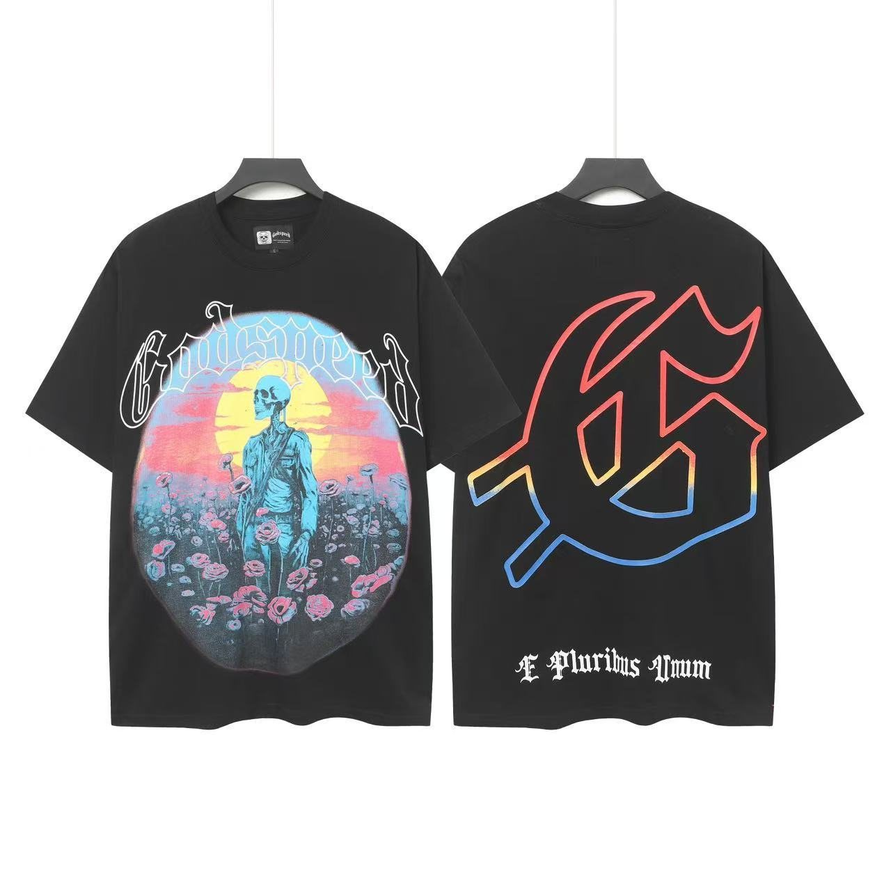Godspeed Pastel Skeleton Graphic T-Shirt — front