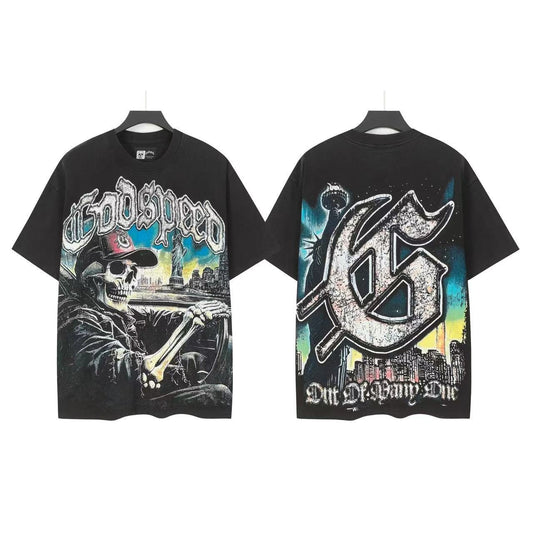Godspeed Skeleton City Graphic T-Shirt — front