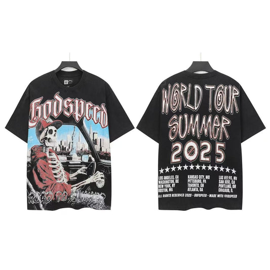 Godspeed World Tour Summer 2025 Skeleton Graphic T-Shirt — front