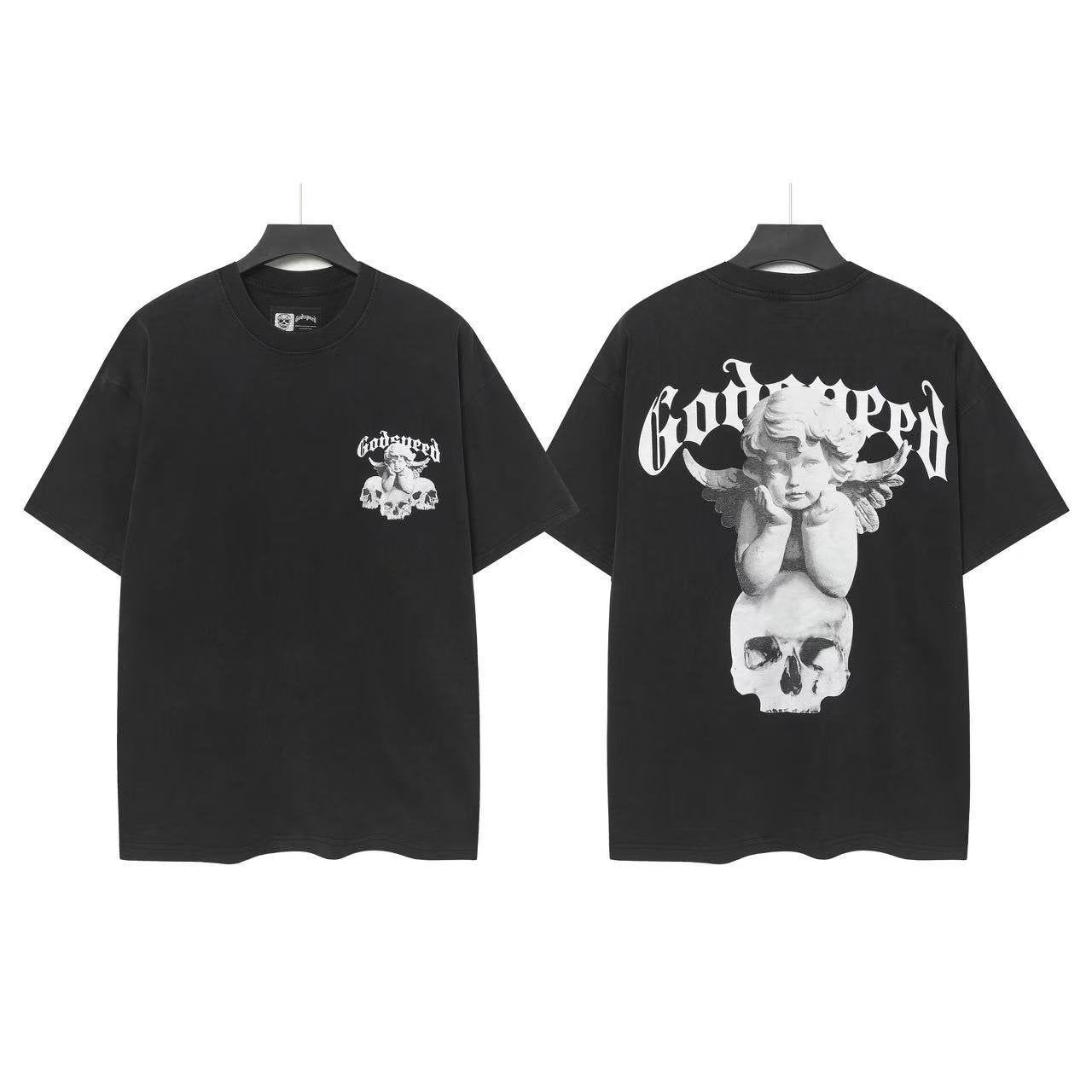 Godspeed Cherub Skull Graphic T-Shirt — front