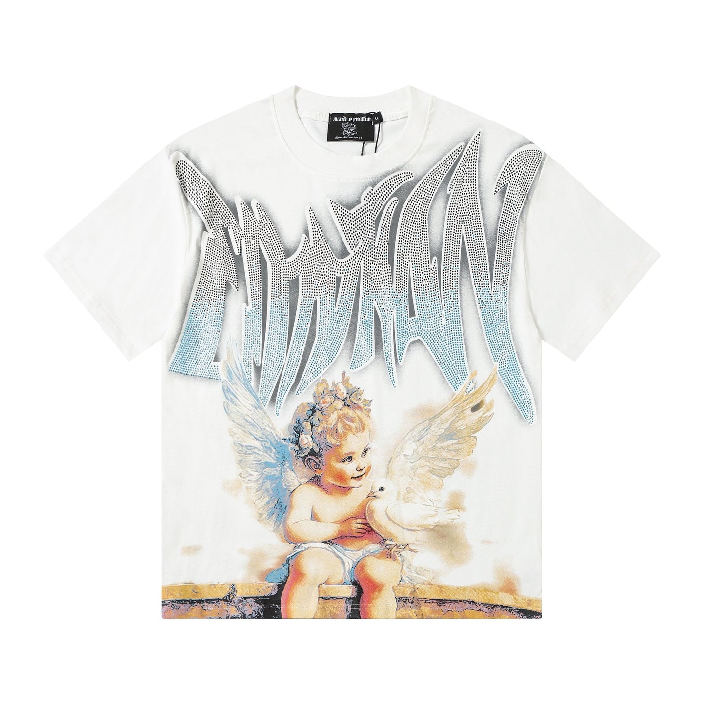 MIXED EMOTION Dove Angel Graphic Short-Sleeve T-Shirt — front