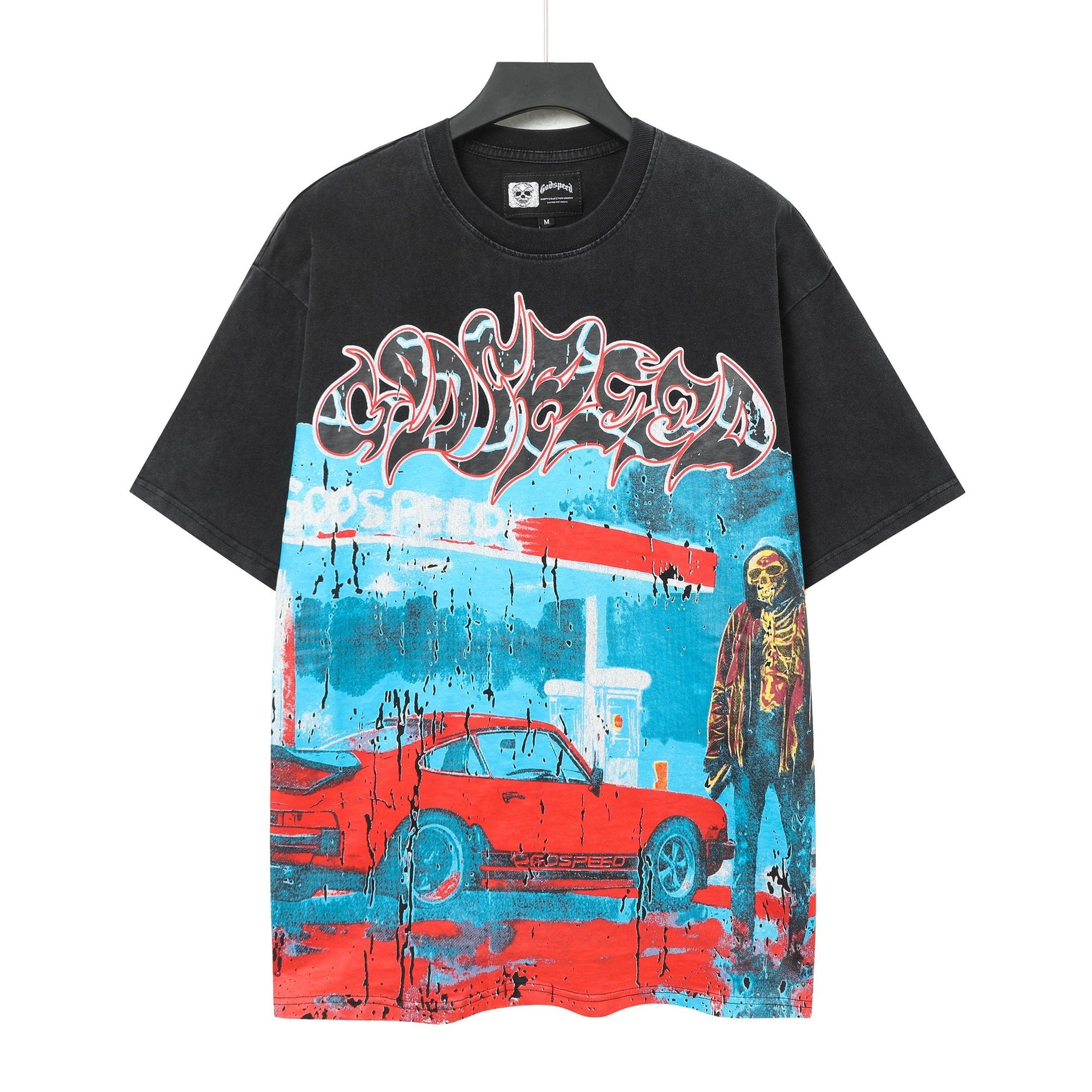 Godspeed Washed Black Rock Graphic T-Shirt — hero