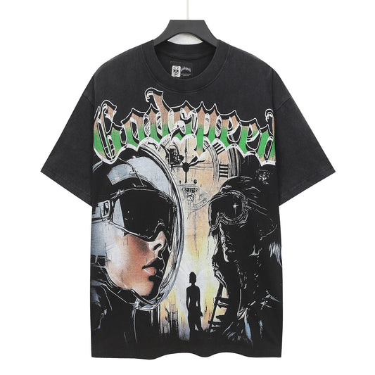 Godspeed Fortuna Astronaut Graphic T-Shirt - Black — hero