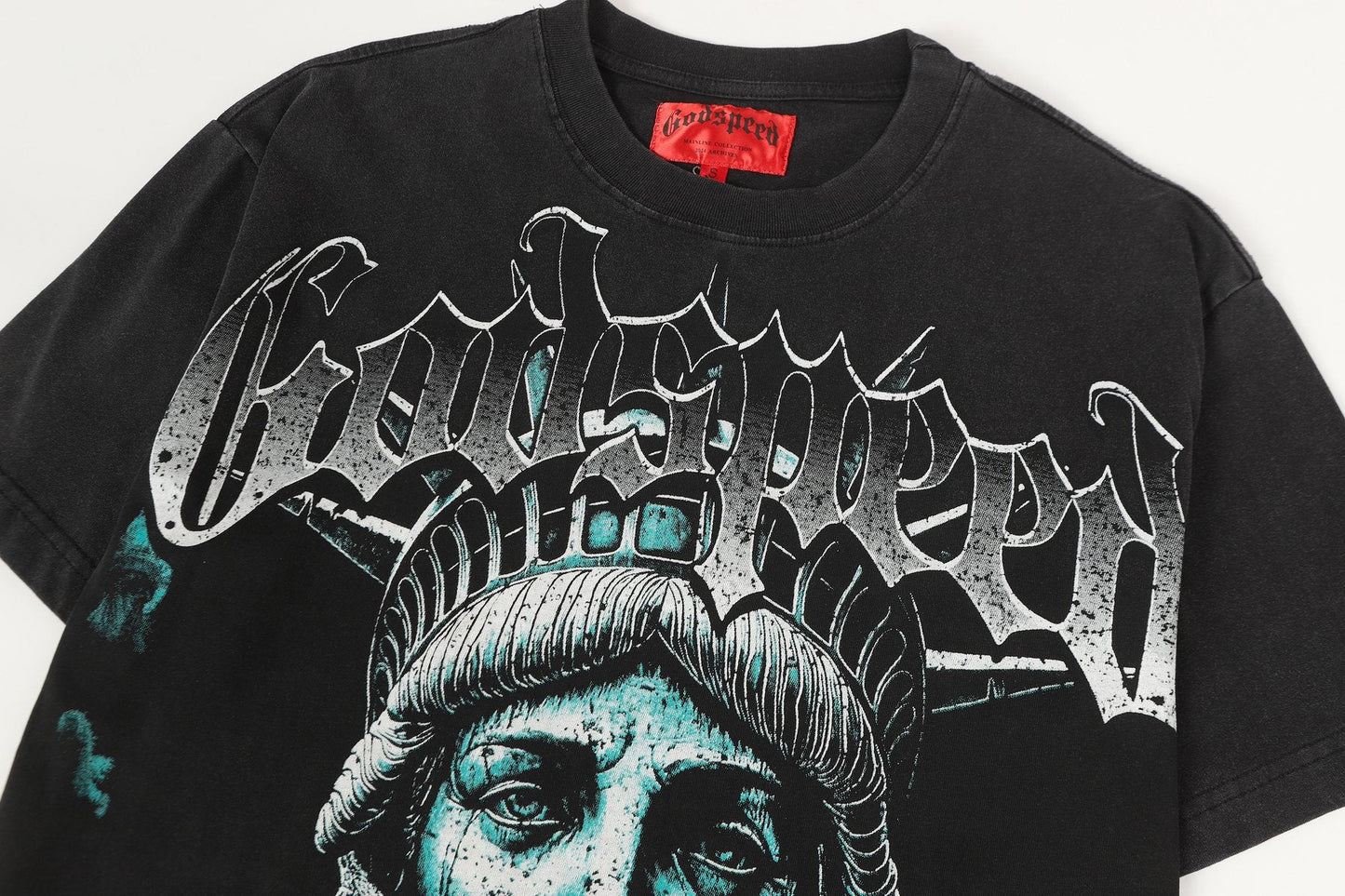 Godspeed Statue of Liberty Graphic T-Shirt — detail