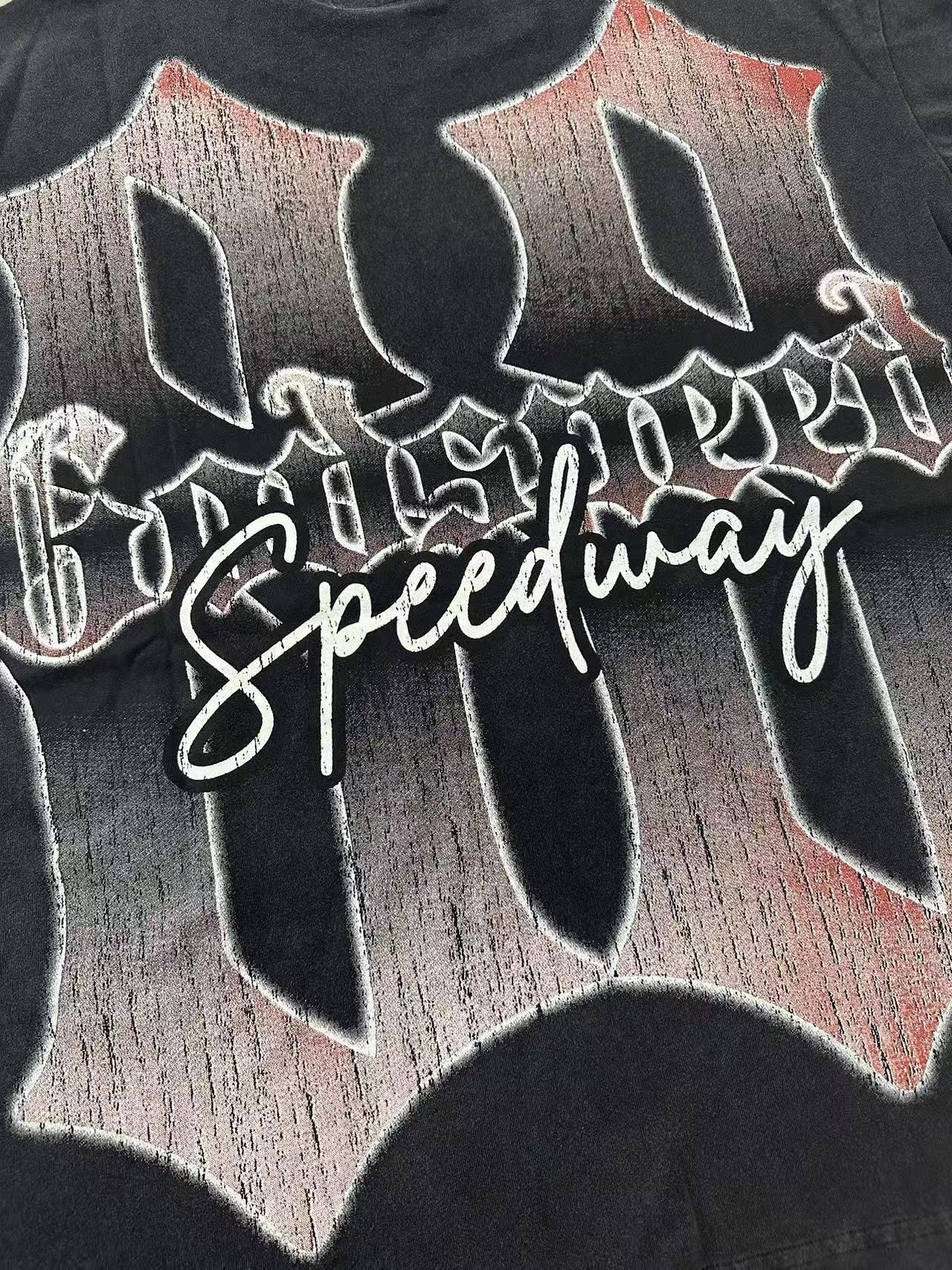 Godspeed Racing Team Washed Black Graphic T-Shirt — detail