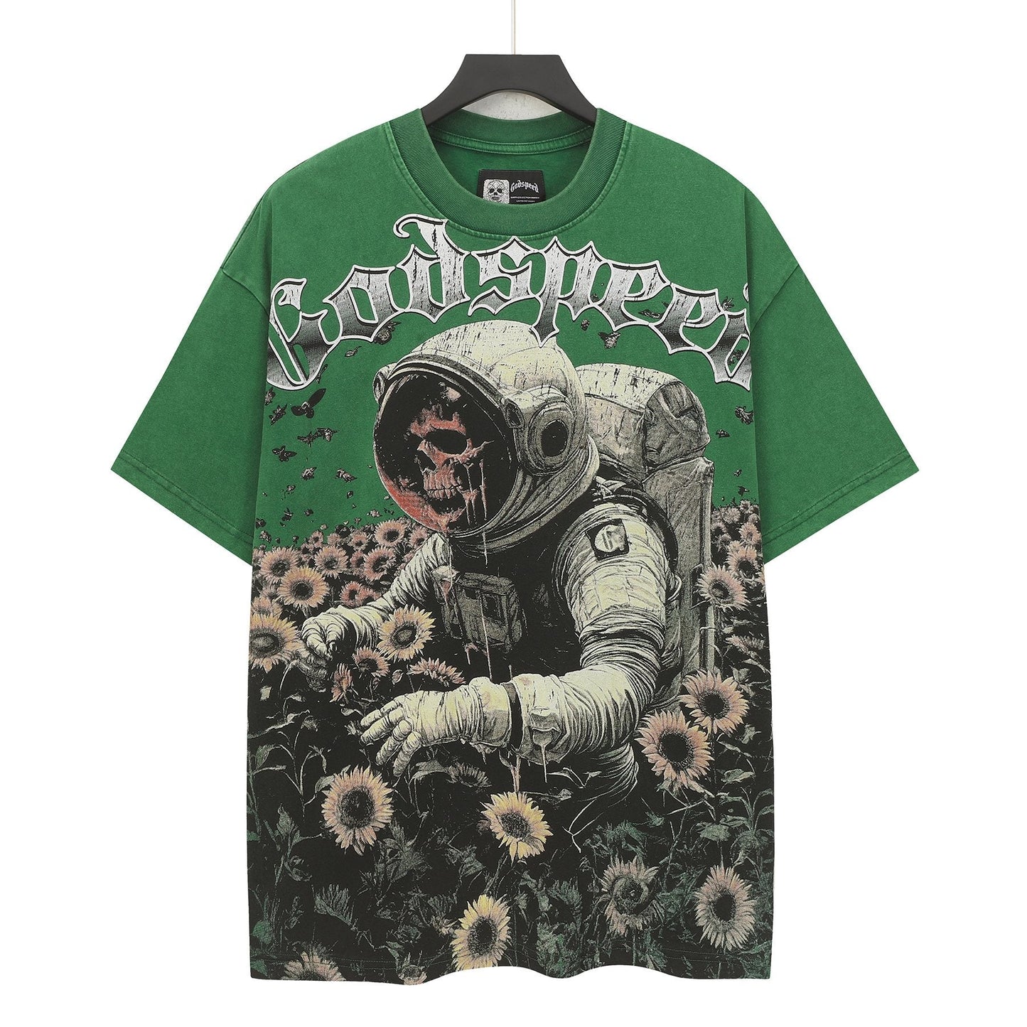 Godspeed Sunflower Astronaut Graphic T-Shirt — front