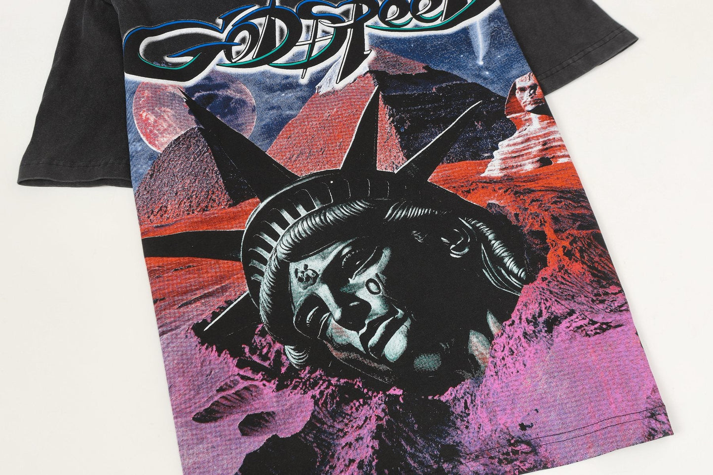Godspeed Statue of Liberty Graphic T-Shirt — detail