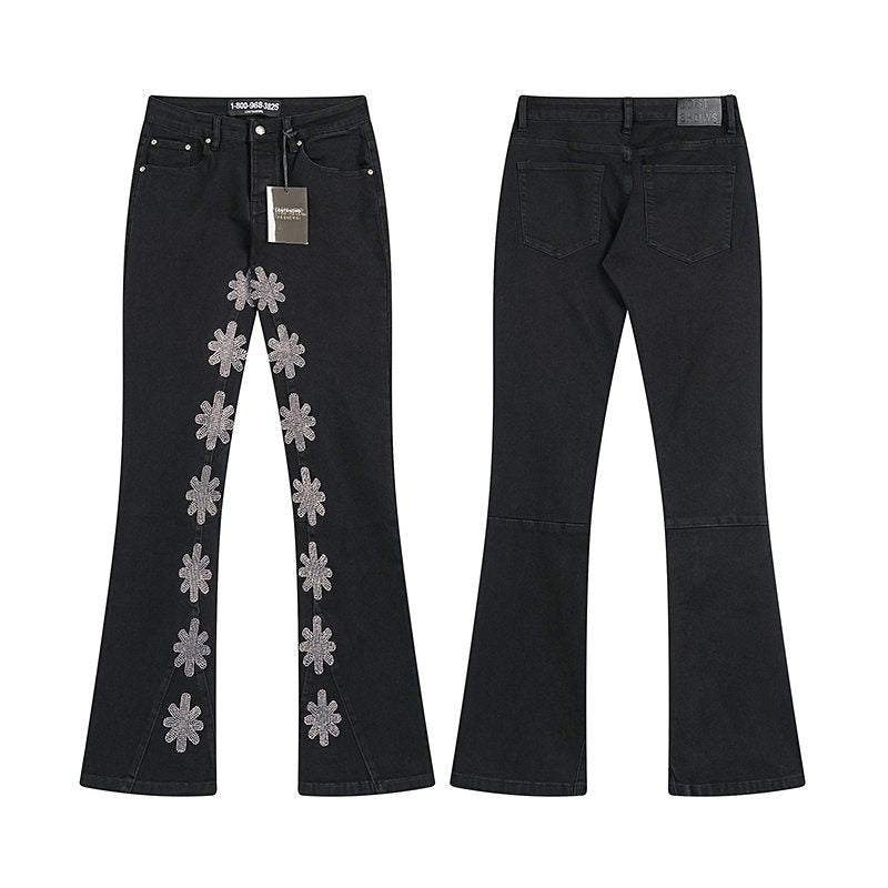 LOSTSHDWS Flower Embellished Flare Jeans — hero
