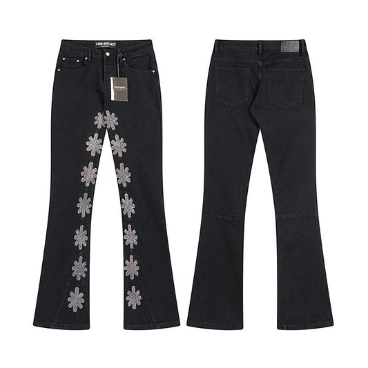 LOSTSHDWS Flower Embellished Flare Jeans — hero