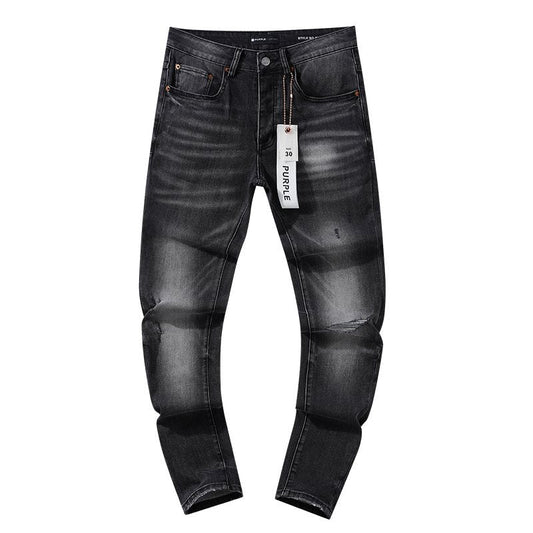 Purple Brand Washed Black Distressed Jeans — hero