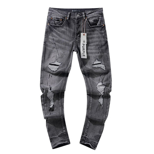 Purple Brand Gray Distressed Jeans — hero