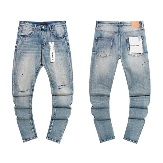 Purple Brand Light Blue Distressed Skinny Jeans — hero