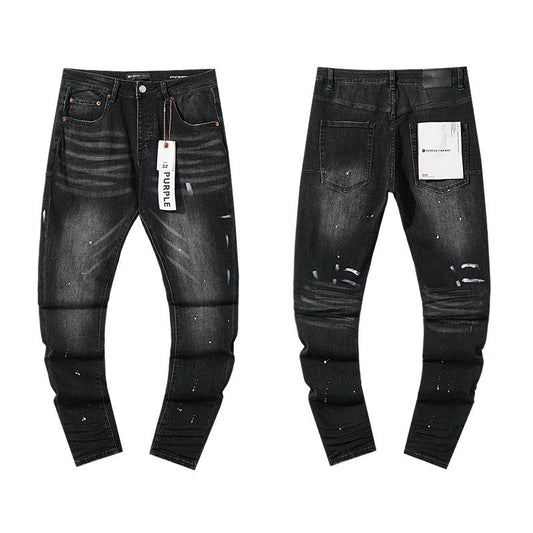 Purple Brand Black Washed Distressed Jeans — hero