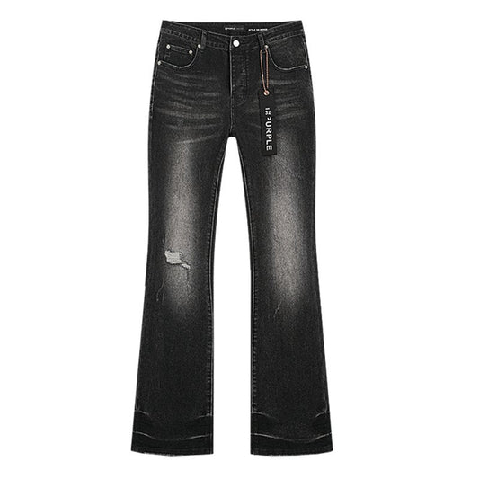 Purple Brand Black Washed Flare Jeans — hero