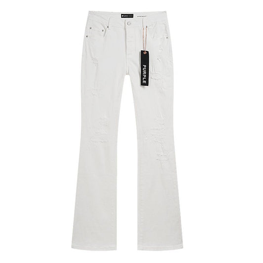 Purple Brand Distressed White Jeans — hero