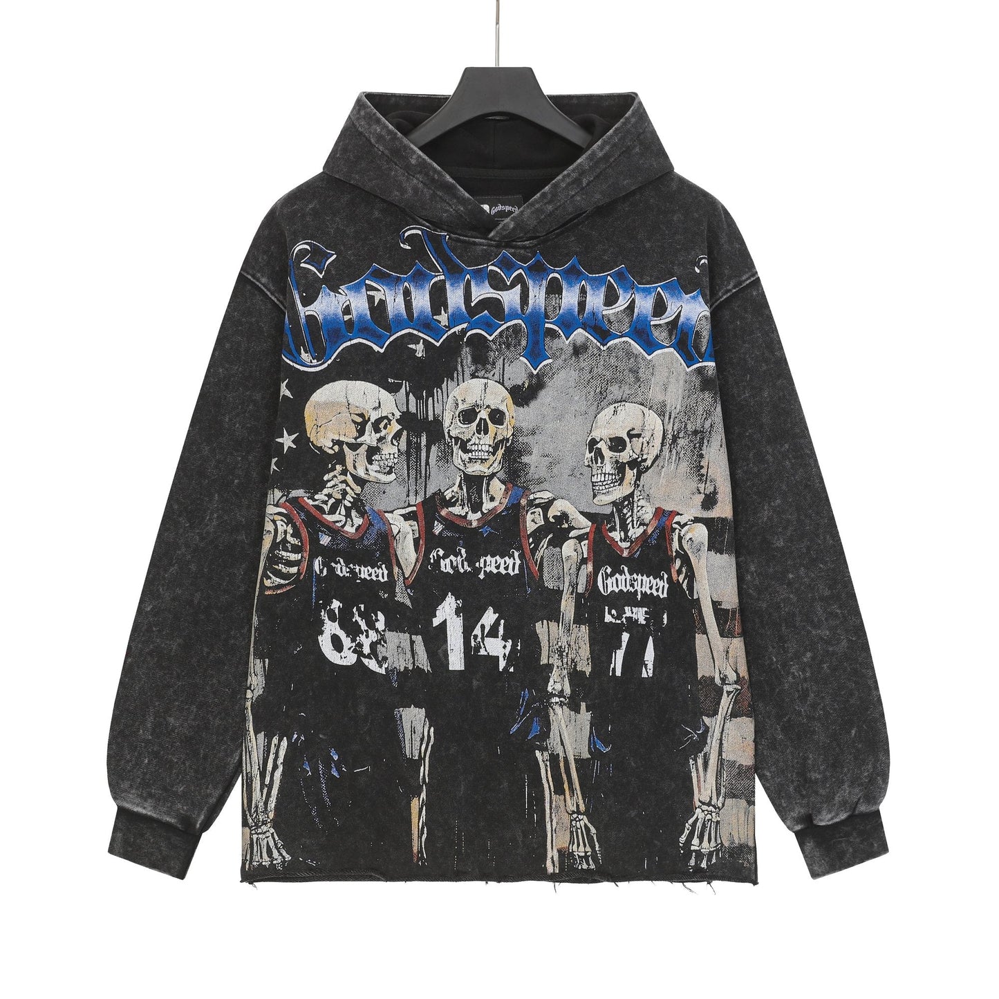 Godspeed Pain No Gain Acid Wash Graphic Hoodie — hero