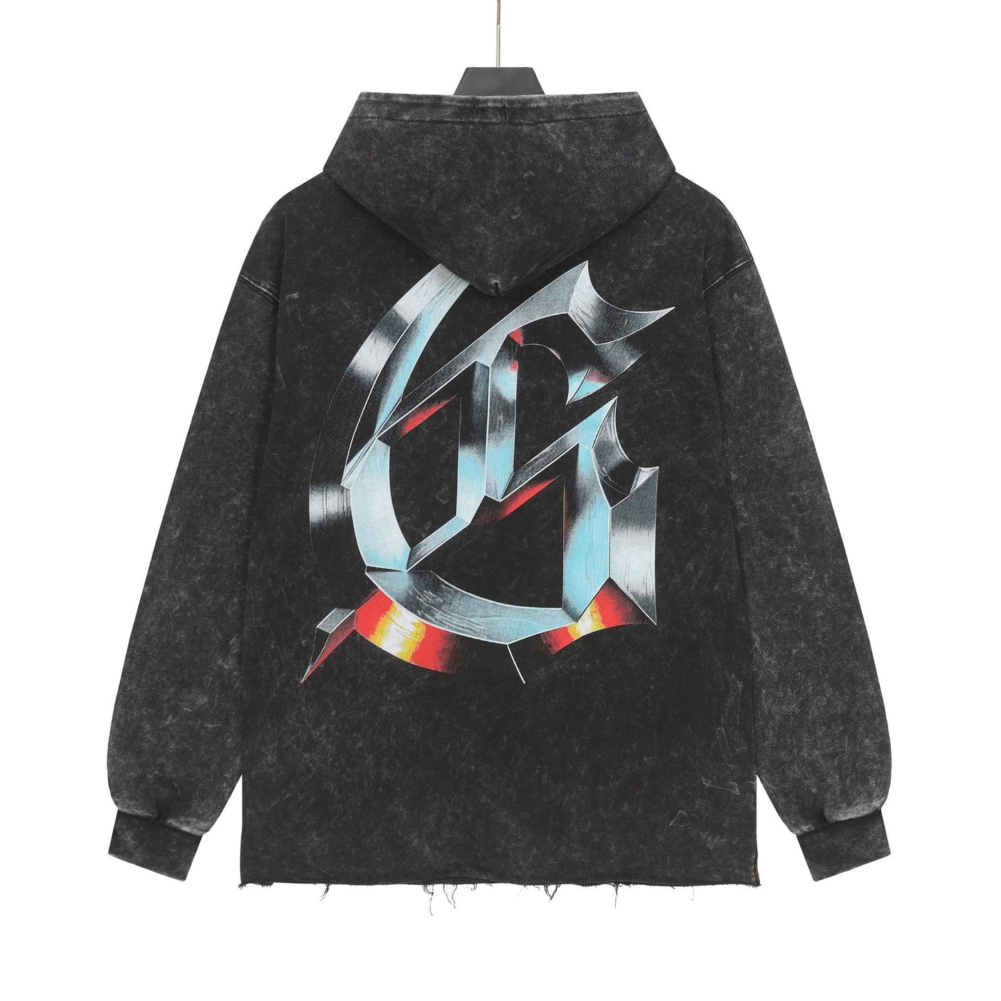 Godspeed Statue Graphic Washed Hoodie — back