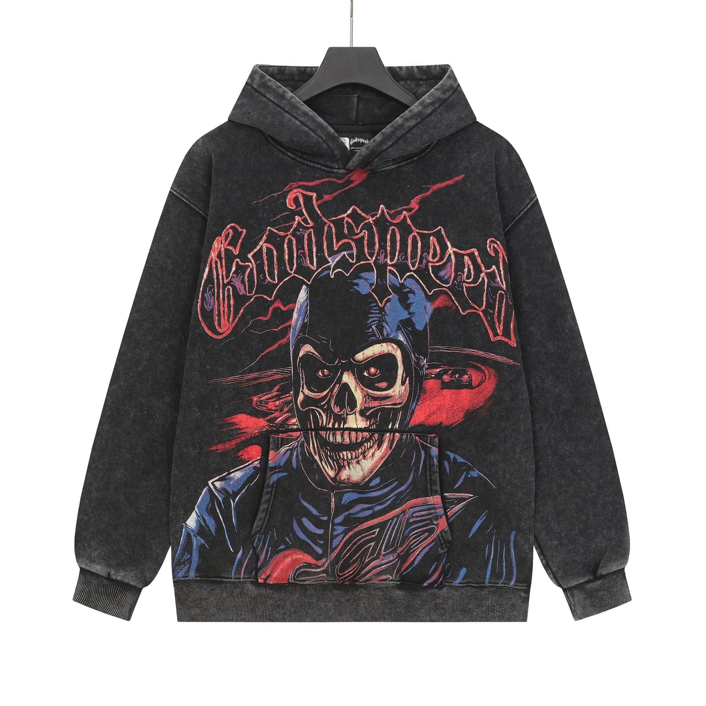 Godspeed Washed Skull Graphic Hoodie — front