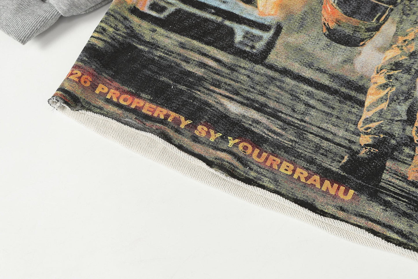 Godspeed Gray Racing Graphic Pullover Hoodie — detail