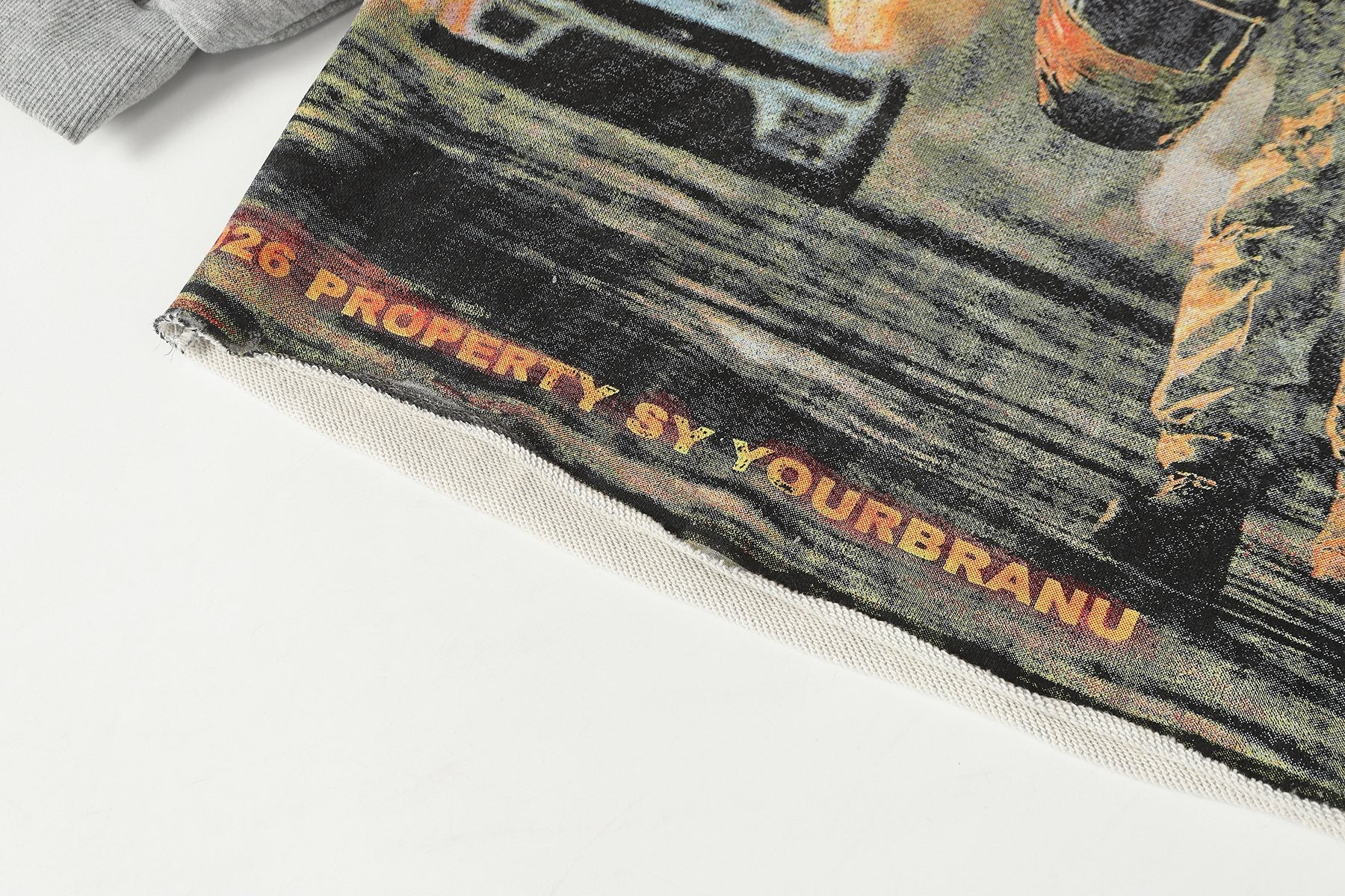 Godspeed Gray Racing Graphic Pullover Hoodie — detail