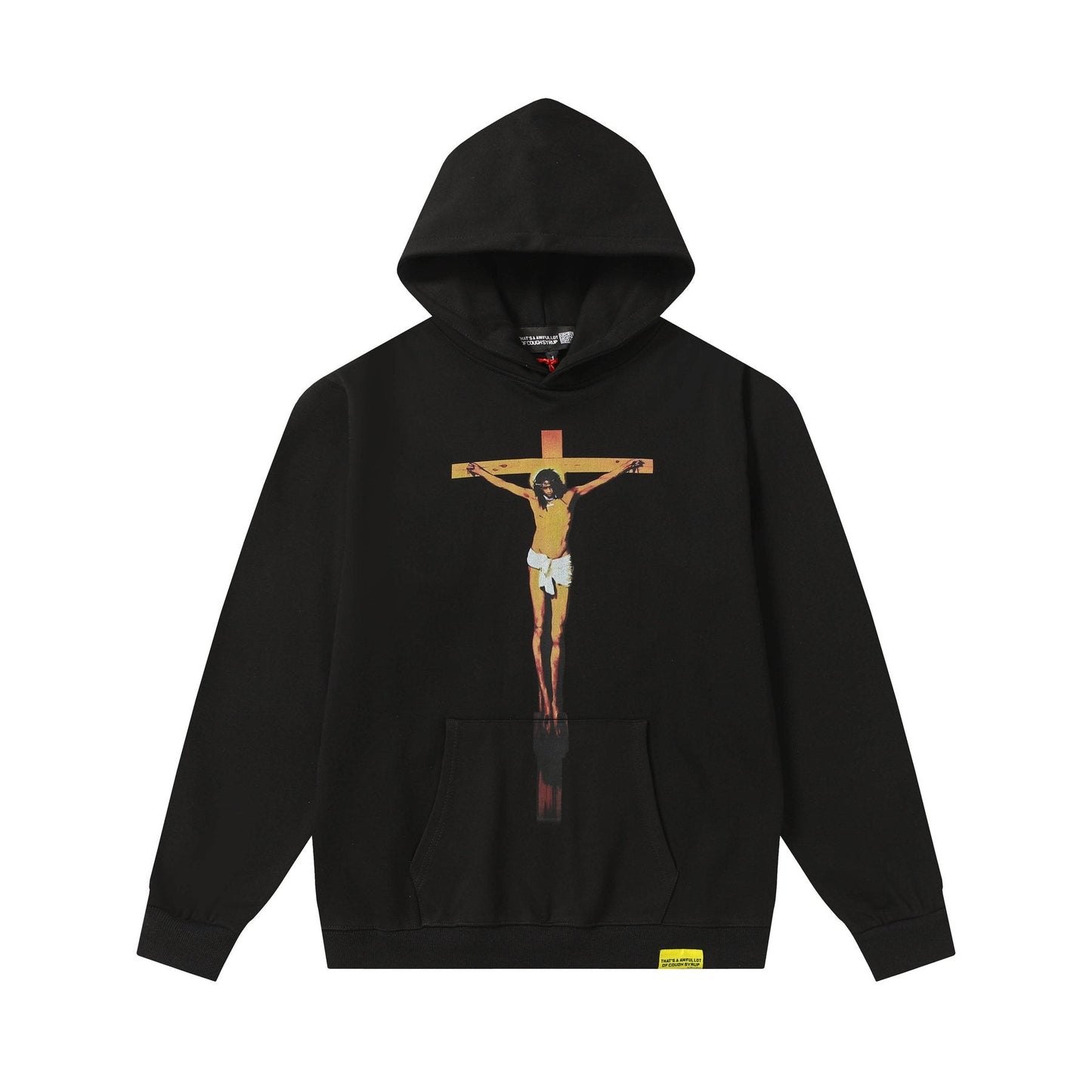 THAT'S A AWFUL LOT OF COUGH SYRUP Crucifixion Graphic Pullover Hoodie — front