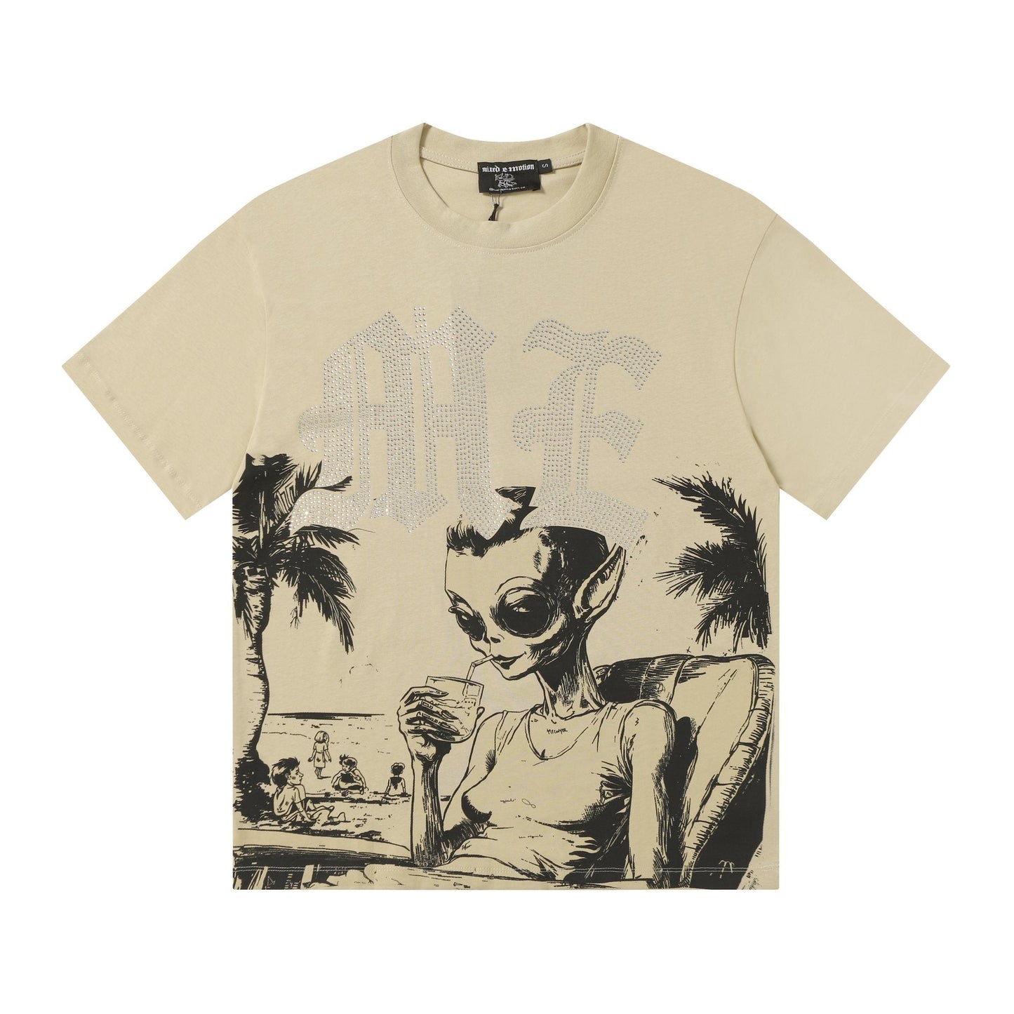 MIXED EMOTION Godspeed Rhinestone Graphic T-Shirt — hero
