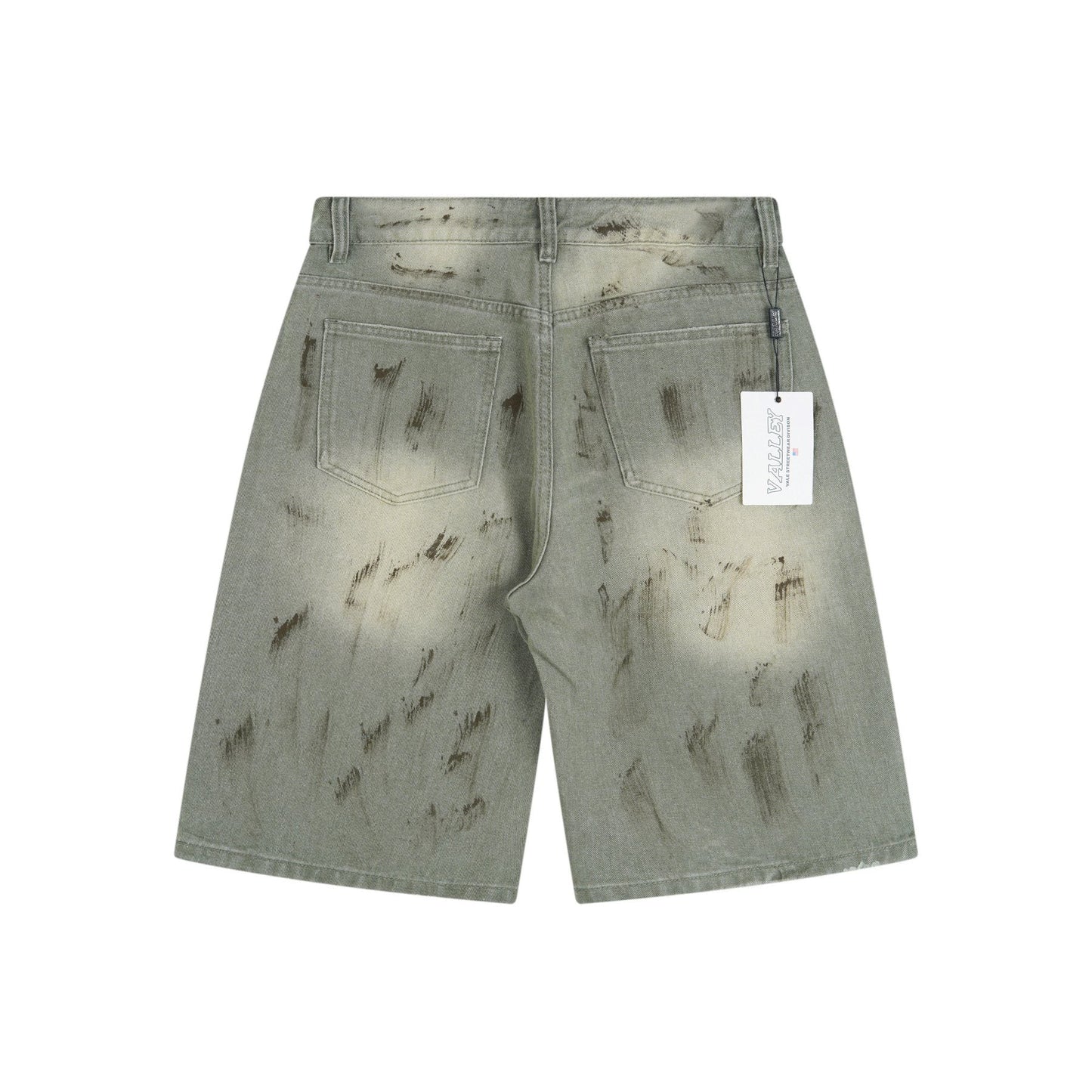 VALLEY Skittles Rhinestone Denim Shorts — back