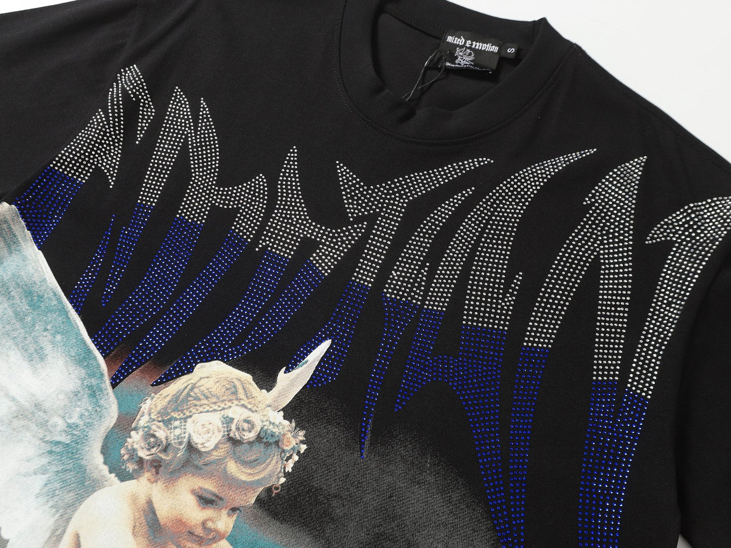 MIXED EMOTION Rhinestone Graphic T-Shirt — detail
