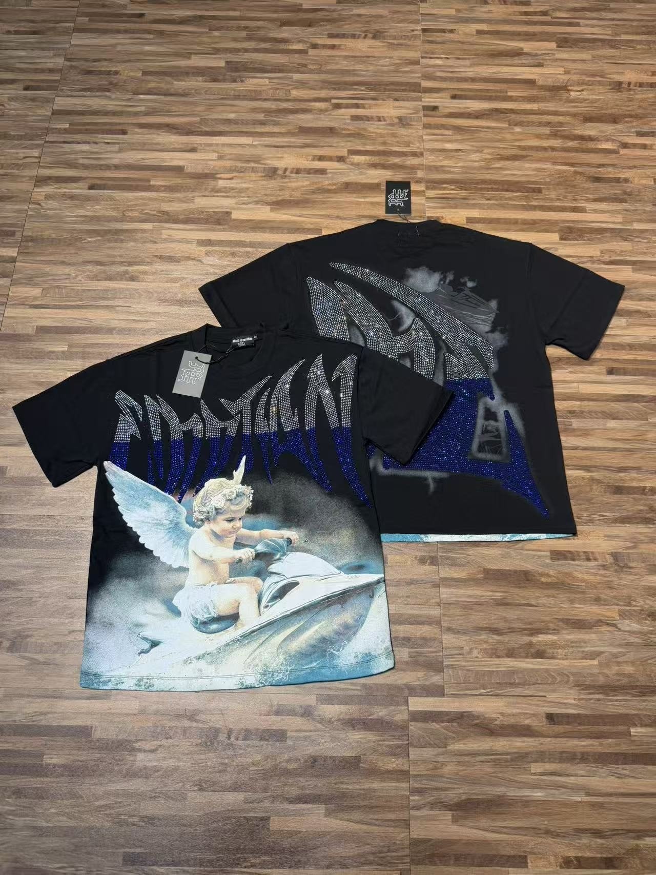 MIXED EMOTION Rhinestone Graphic T-Shirt — context