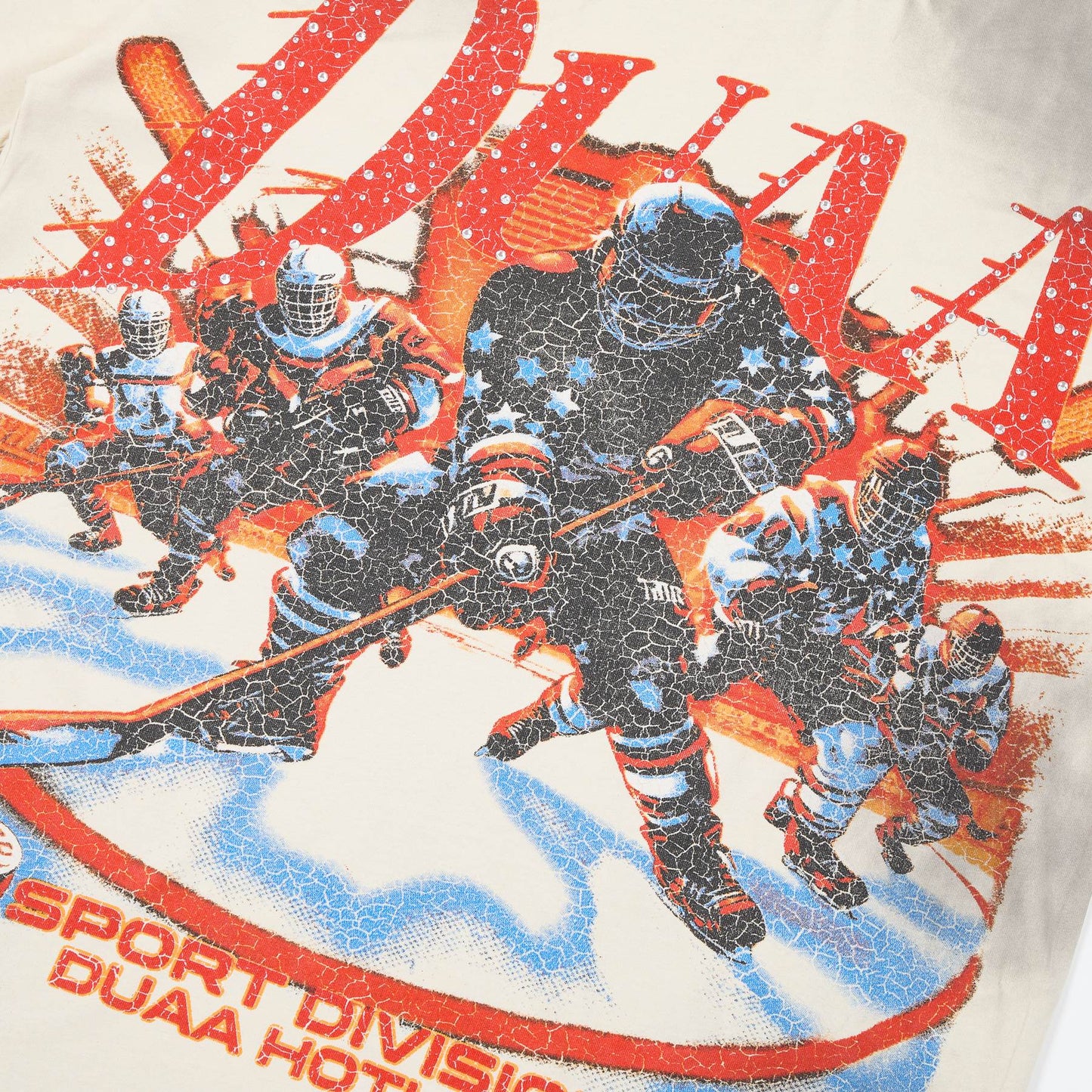 Rough Play Goal Hockey Tie-Dye Graphic T-Shirt — detail