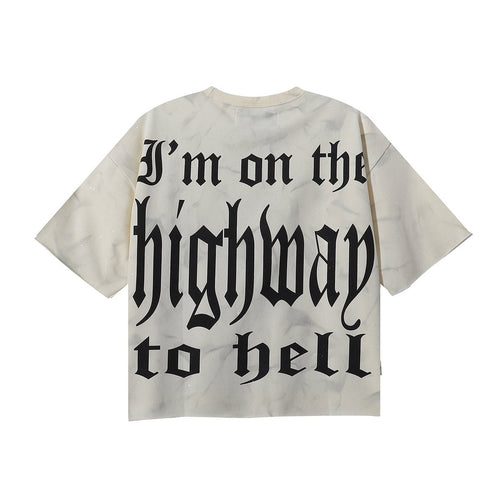 BKYS Revival Rhinestone Skeleton Car Cropped T-Shirt — back