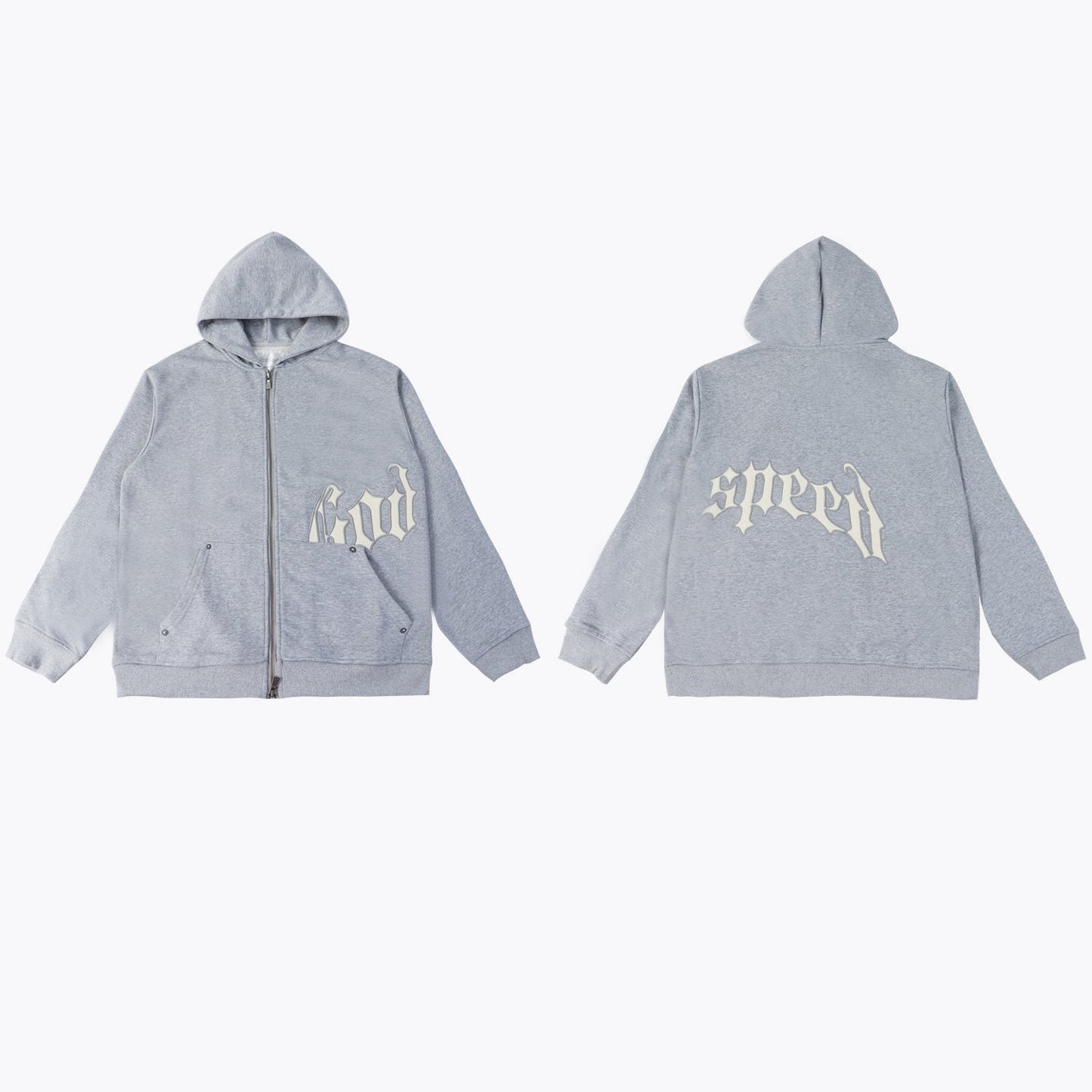 Godspeed Contrast Gothic Zip Hoodie — front