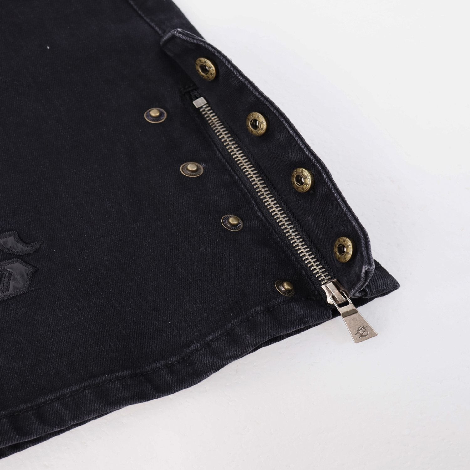 Godspeed Embroidered Washed Flared Jeans — detail