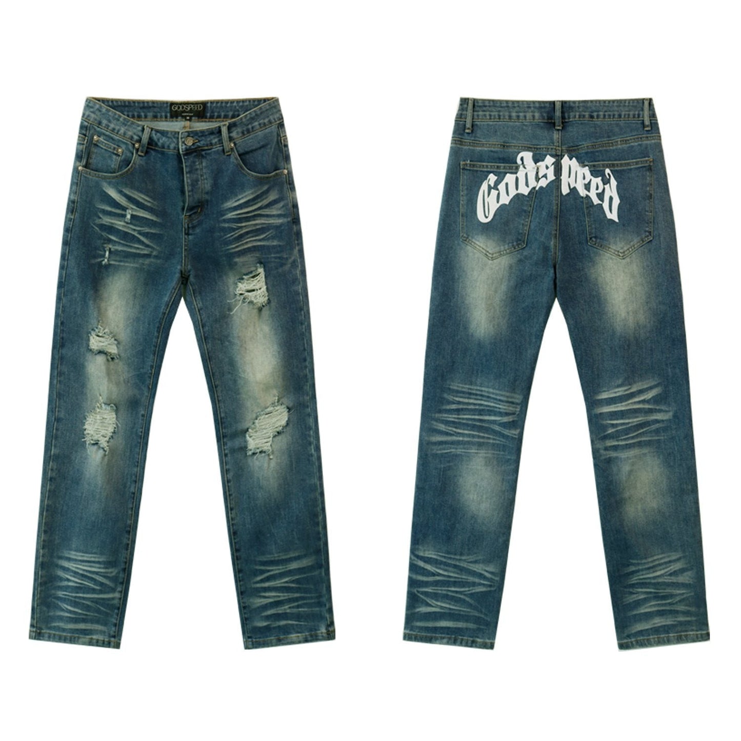 Godspeed Washed Distressed Jeans — hero