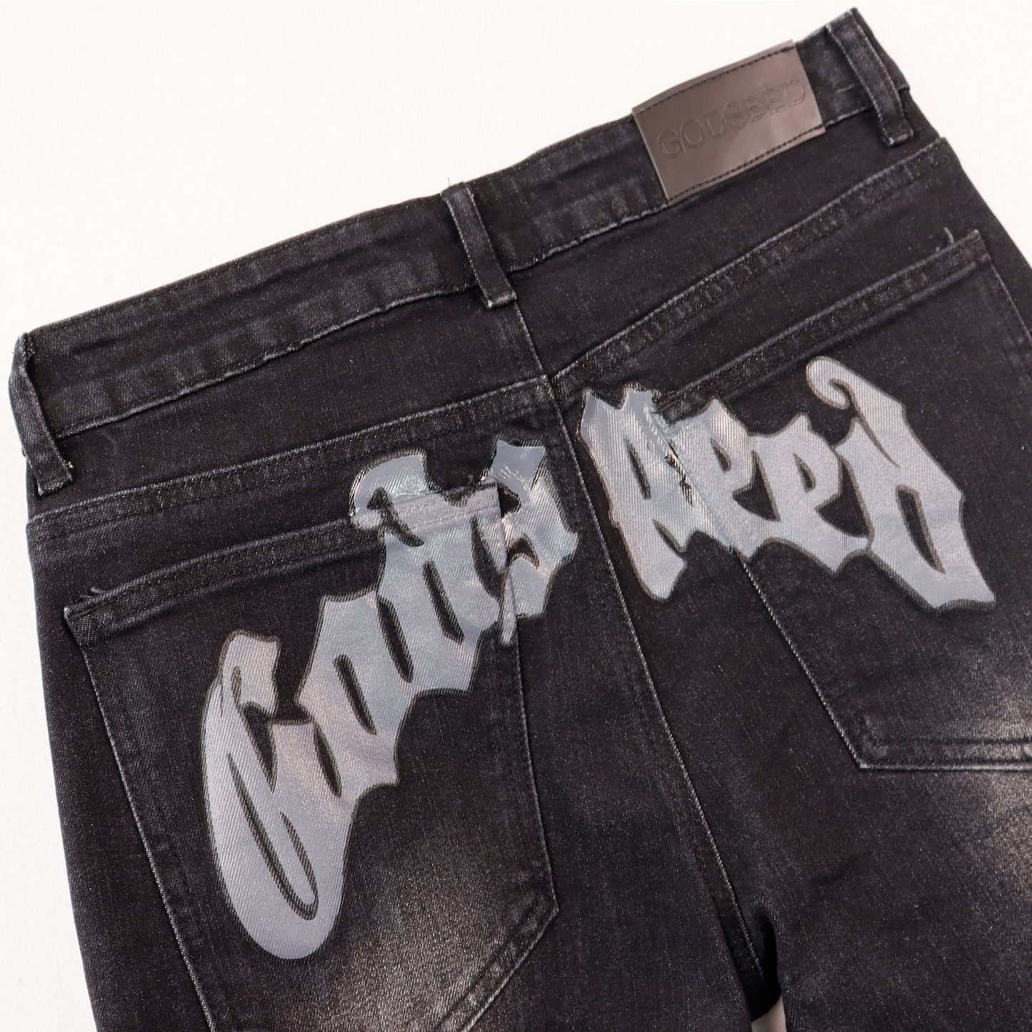 Godspeed Washed Distressed Jeans — detail