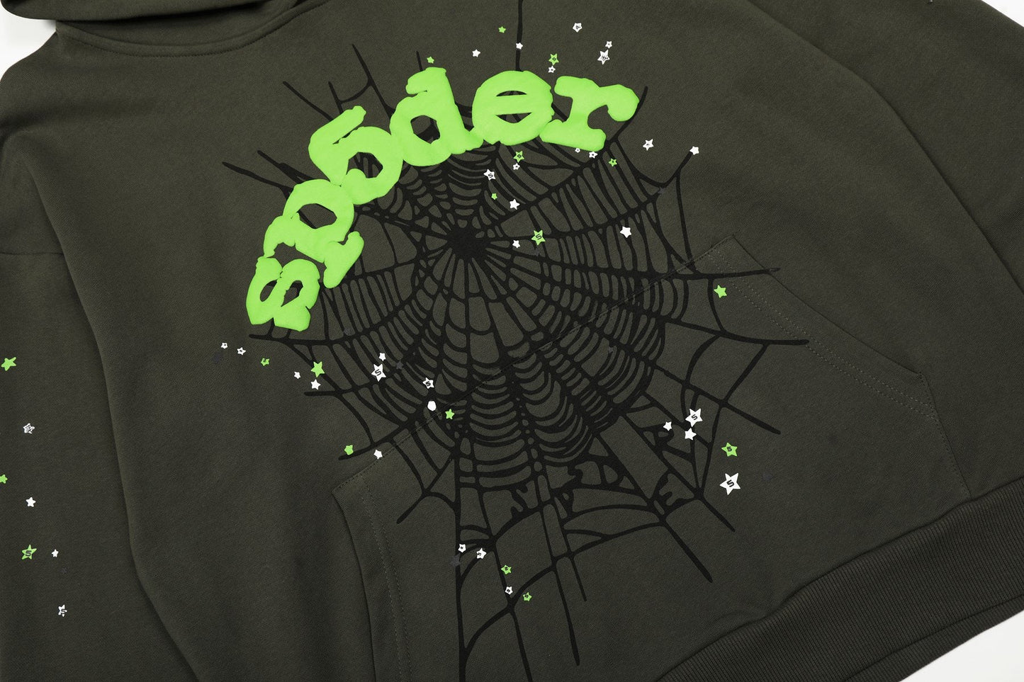 Sp5der Dark Olive Spider Web Star Matching Set — detail