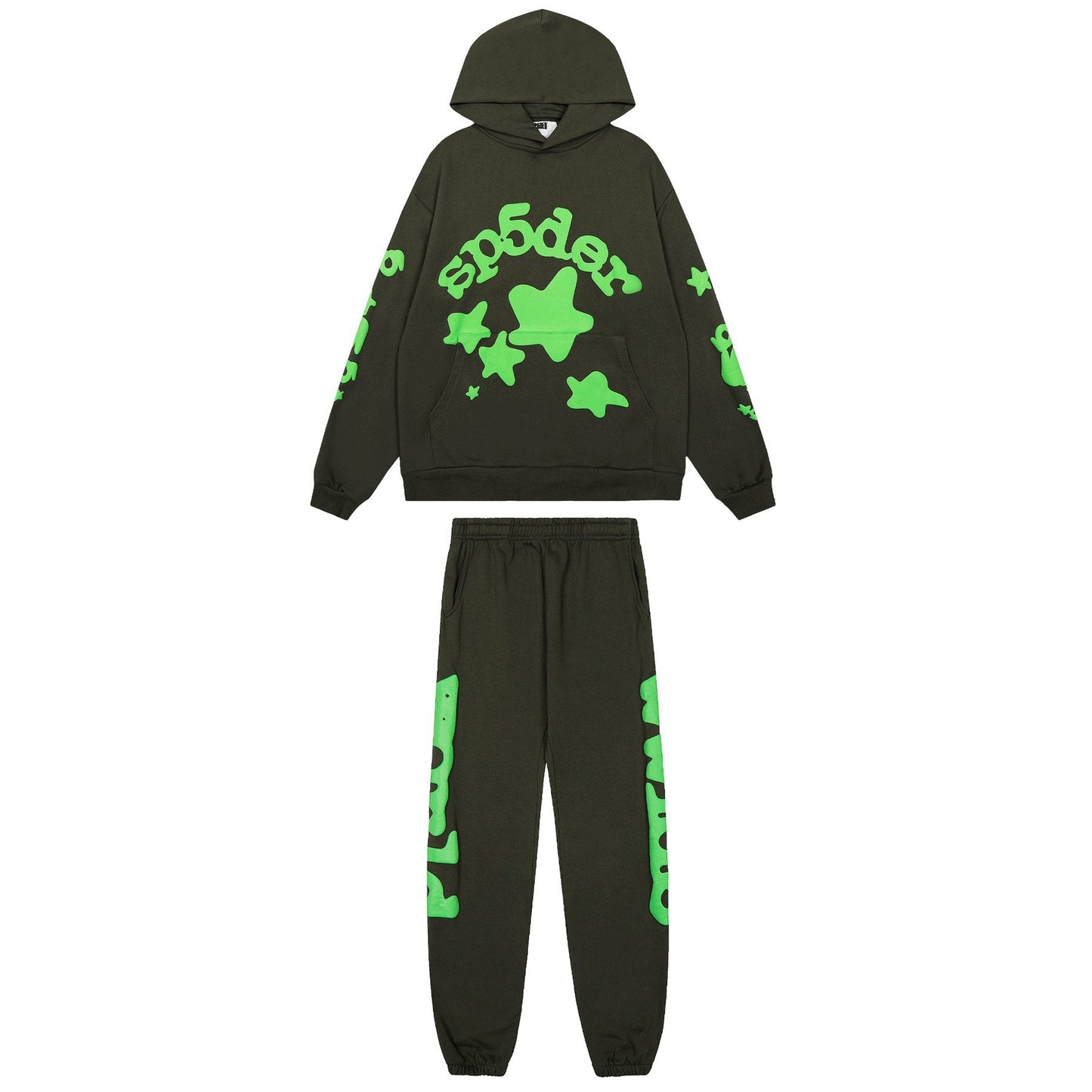 Sp5der Graphic Hoodie & Jogger Matching Set — front