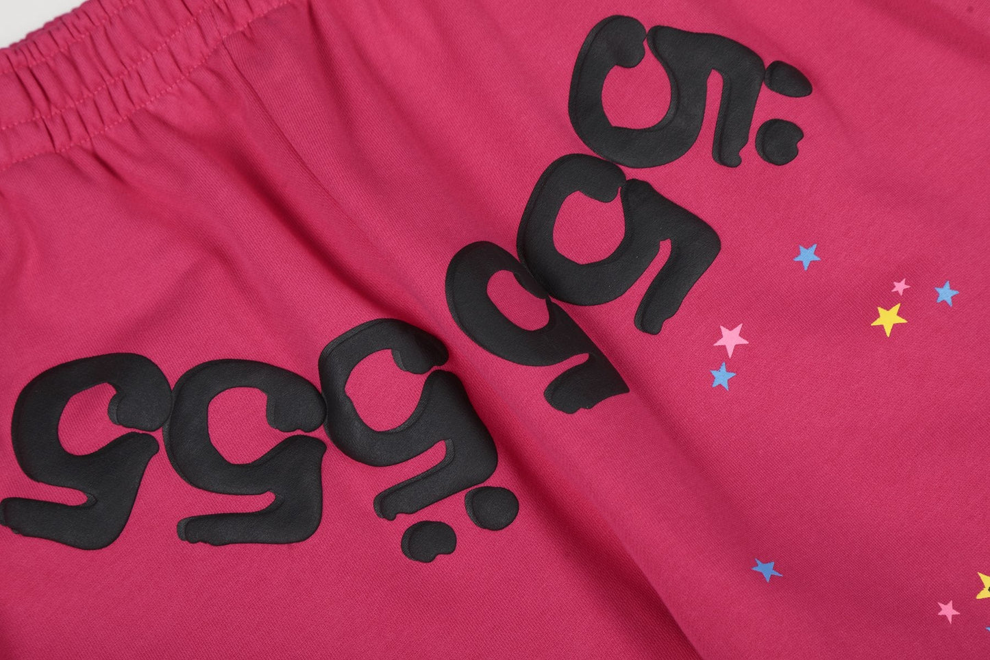 Sp5der Pink Spiderweb Graphic Hoodie & Sweatpants Matching Set — detail