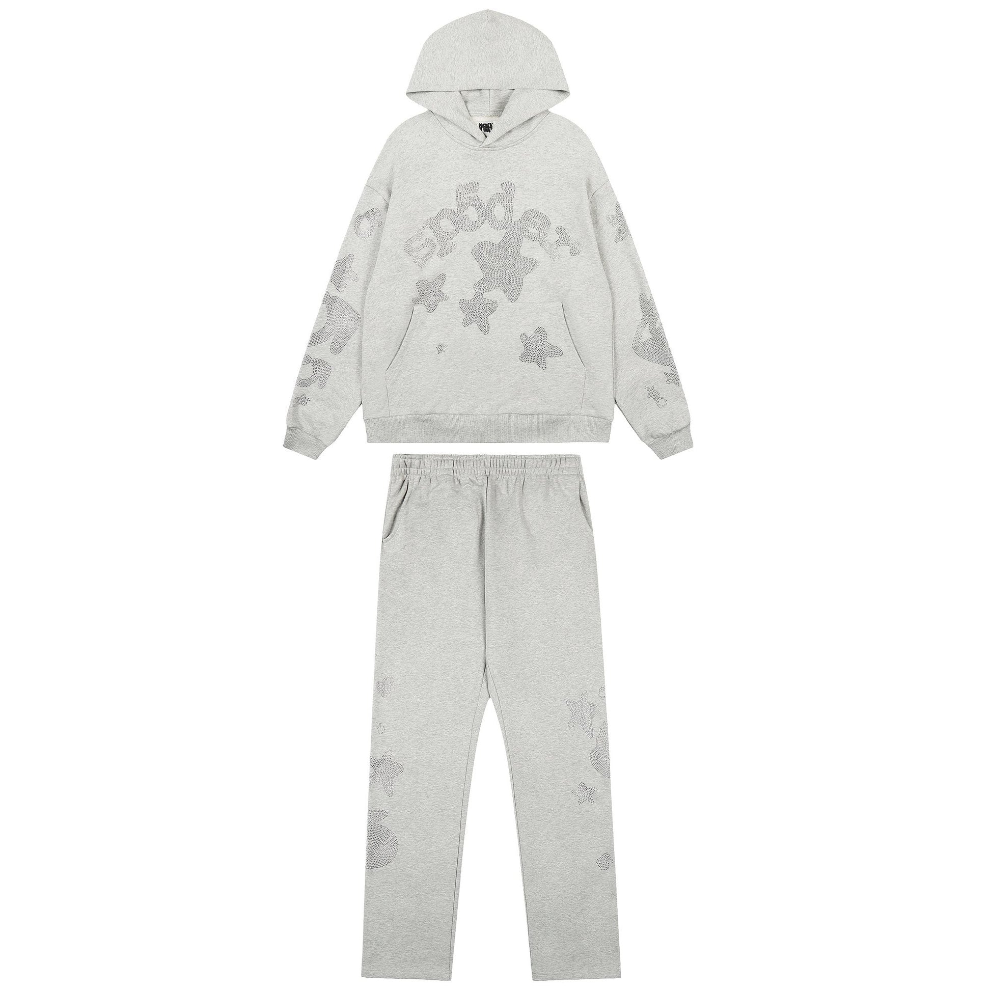 Sp5der Rhinestone Star Hoodie & Sweatpants Matching Set — hero