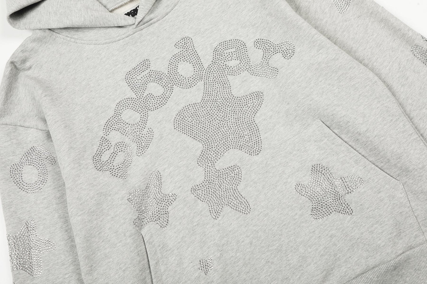 Sp5der Rhinestone Star Hoodie & Sweatpants Matching Set — detail