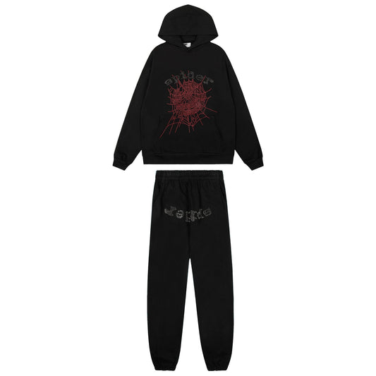 Sp5der Spider Web Graphic Hoodie & Sweatpants Set — hero
