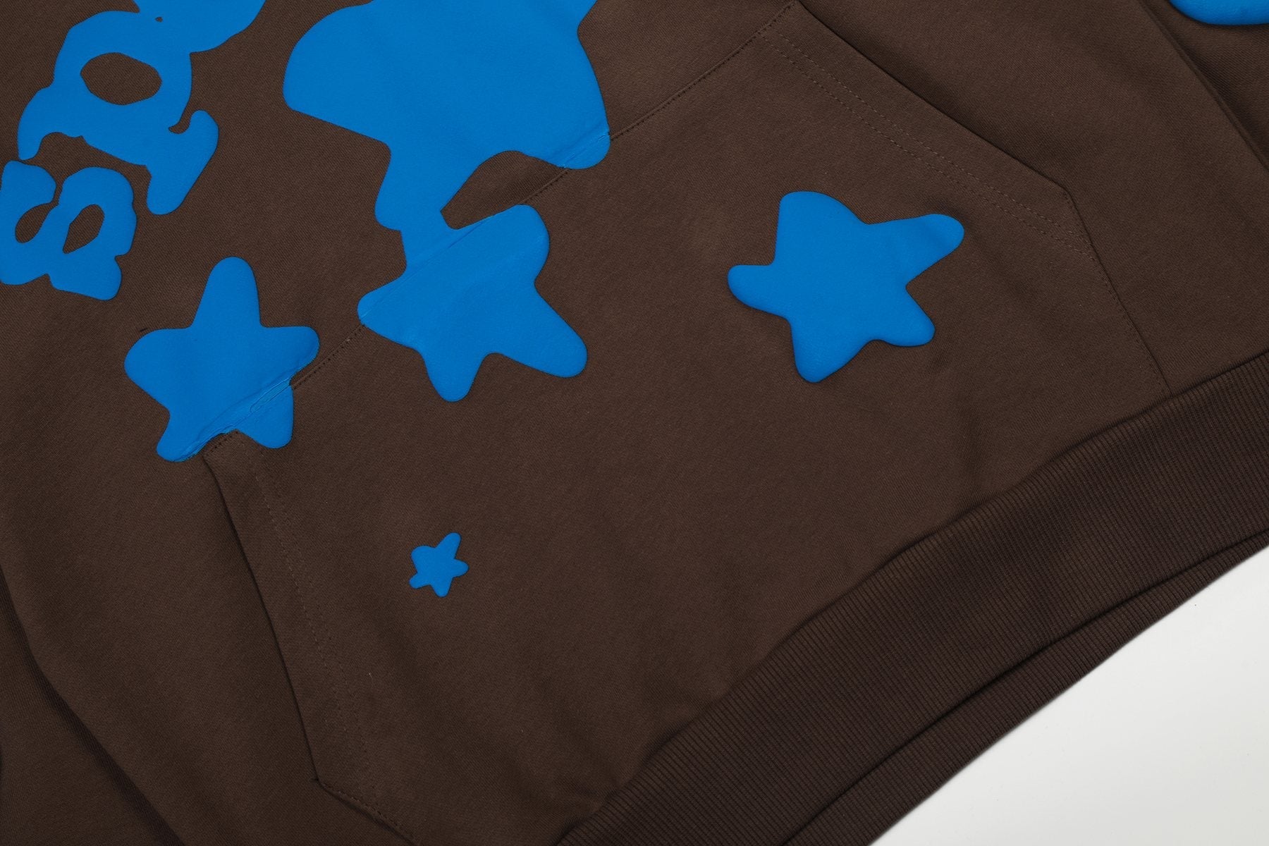 Sp5der Brown Blue Graphic Hoodie & Sweatpants Matching Set — detail
