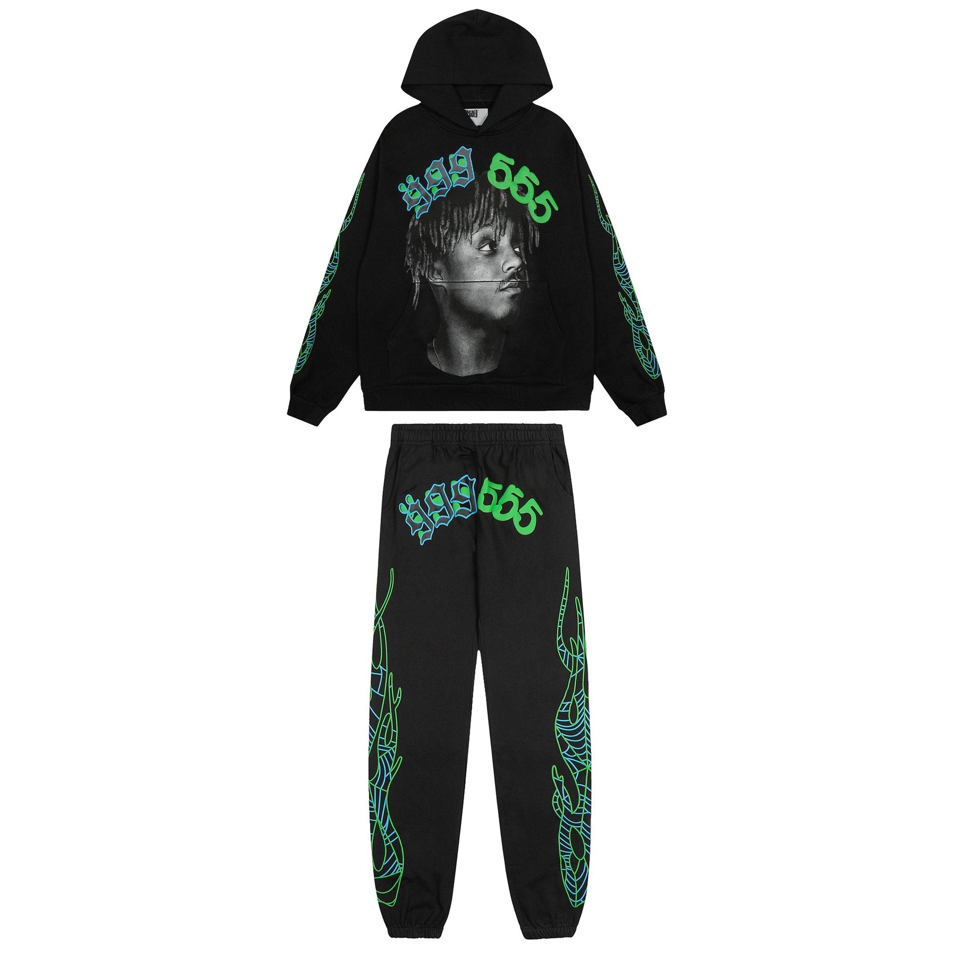 Sp5der Portrait Graphic Hoodie & Jogger Matching Set — hero