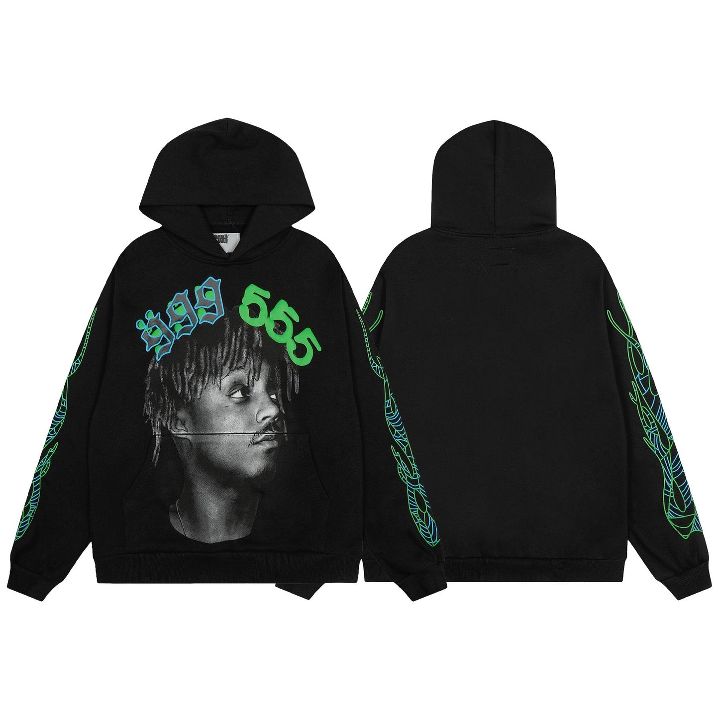Sp5der Portrait Graphic Hoodie & Jogger Matching Set — front