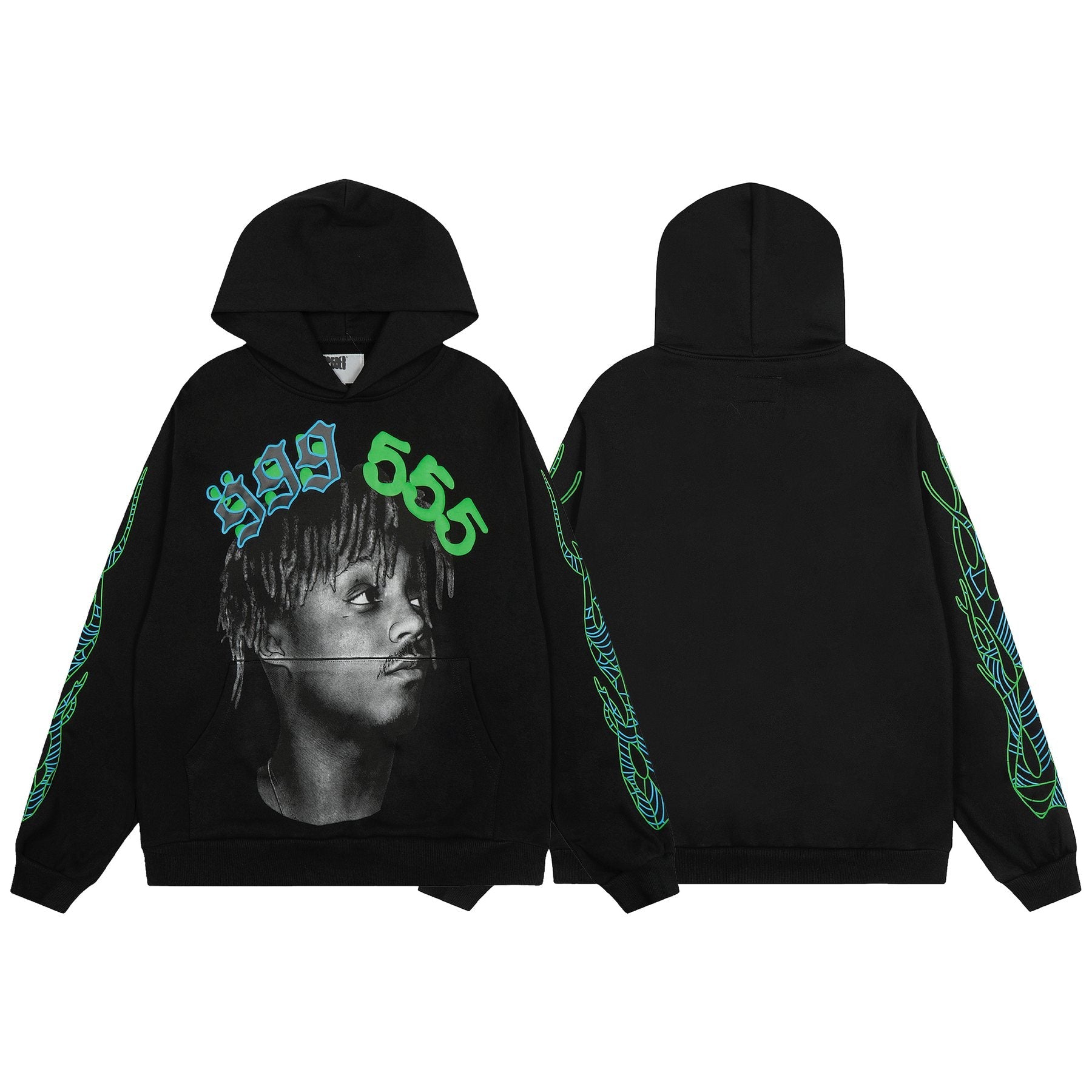 Sp5der Portrait Graphic Hoodie & Jogger Matching Set — front