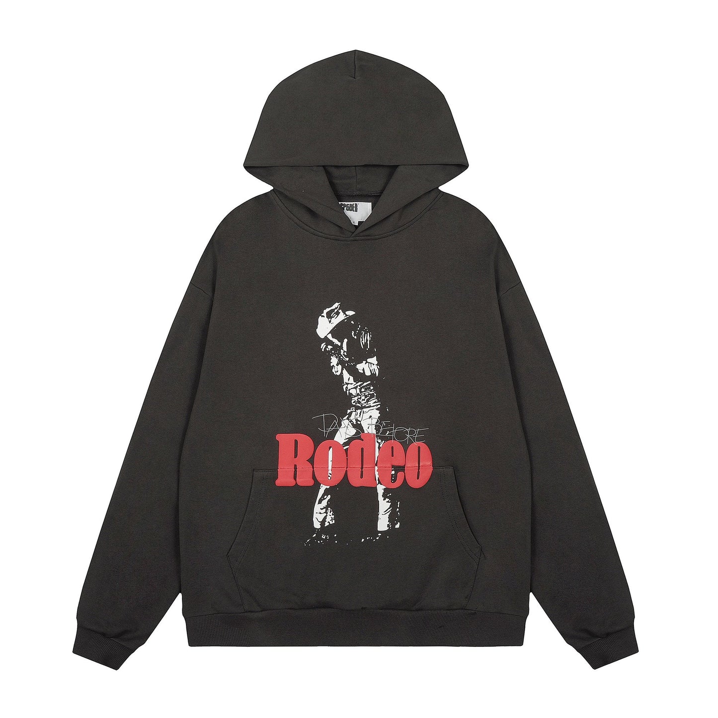 Sp5der Black Graphic Hoodie — hero