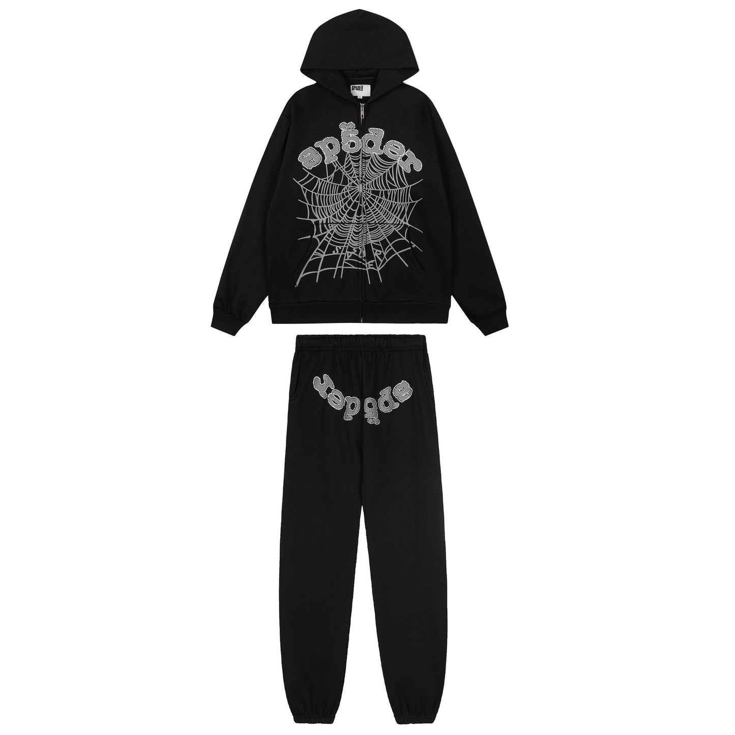 Sp5der Spider-Web Zip Hoodie & Jogger Matching Set — hero
