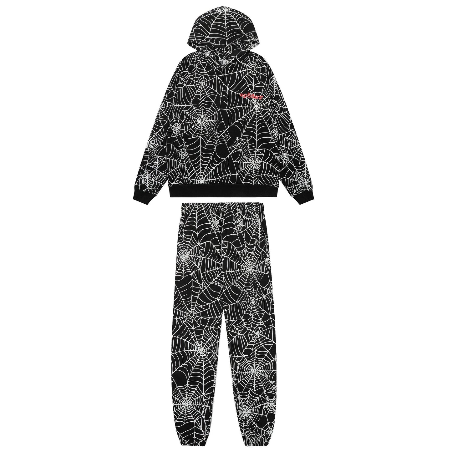 Sp5der Spider-Web Hoodie & Jogger Matching Set — front